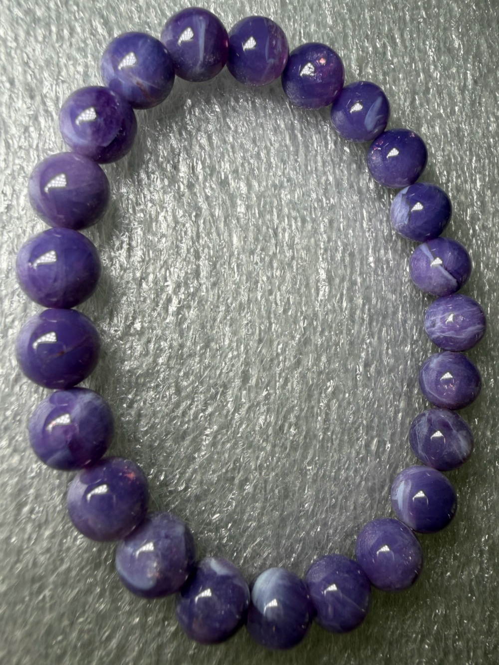 Gorgeous 8MM Lavender Moon Quartz w/ Pink Natural Crystal Bracelet